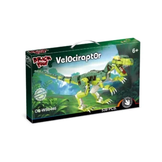 OpenBricks OB-WS0446 OPEN BRICKS OB‑WS0446 Velociraptor – Detailreiches Dinosaurier Klemmbaustein Set (539 Teile)