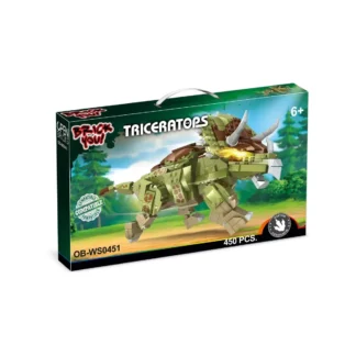 OpenBricks OB-WS0451 OPEN BRICKS OB‑WS0451 Triceratops – Detailreiches Dinosaurier Klemmbaustein Set (450 Teile)