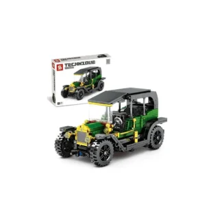 Sembo 8201 Classic Car Oldtimer grün Pull back - Klemmbaustein Set (562 Teile)