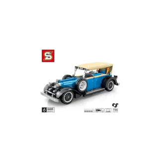 Sembo 8400 Blauer Oldtimer mit Pull Back-Funktion - Klemmbaustein Set (785 Teile)