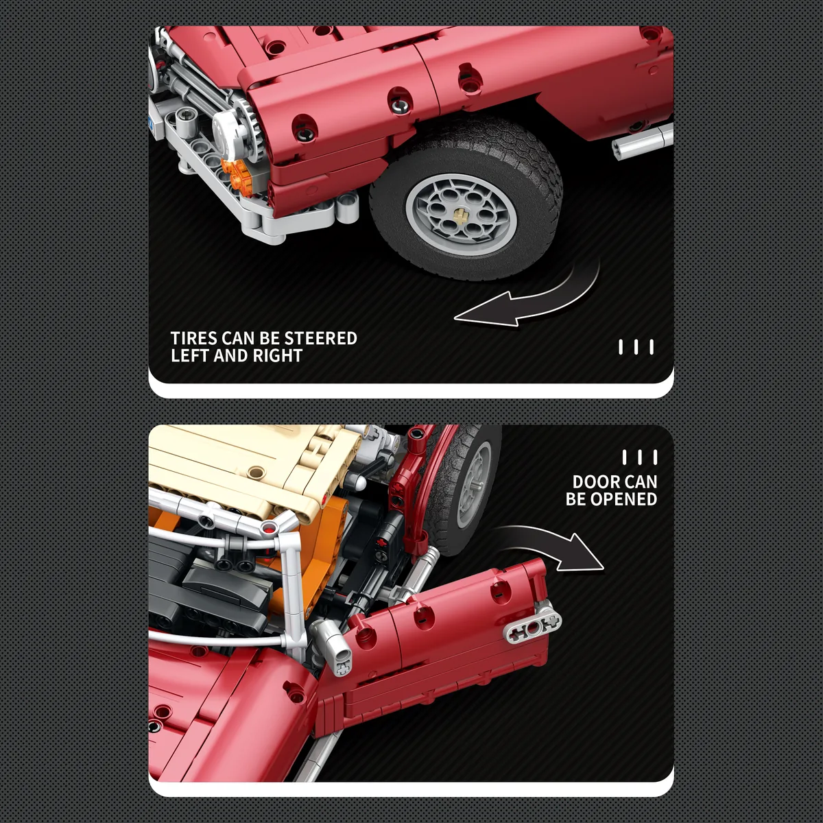 Reobrix 11005 Vintage 280SL Dynamic Version 1578 Teile Klemmbaustein Set (11005-D) – Bild 5