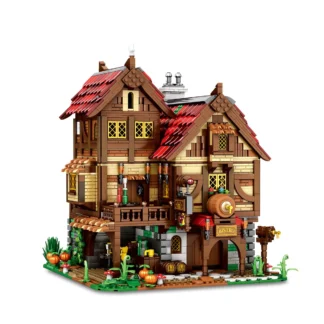 Reobrix 66018 mittelalterliches Gasthaus mit Taverne 2831 Teile Klemmbaustein Set