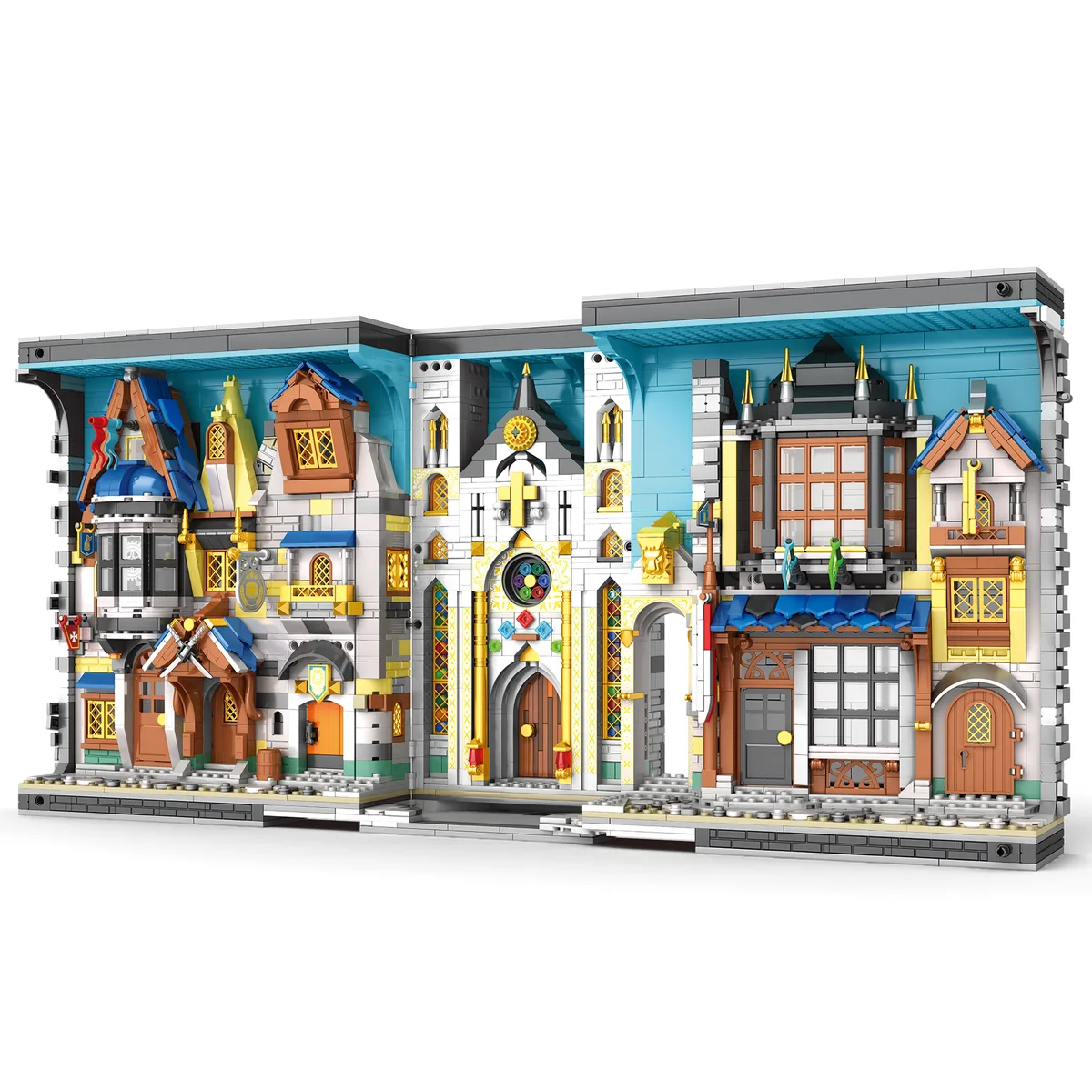 Reobrix 66026 Mittelalterlicher Basar im Buchdesign 2922 Teile 3 Reobrix 66026 Mittelalterlicher Basar im Buchdesign 2922 Teile Klemmbaustein Set