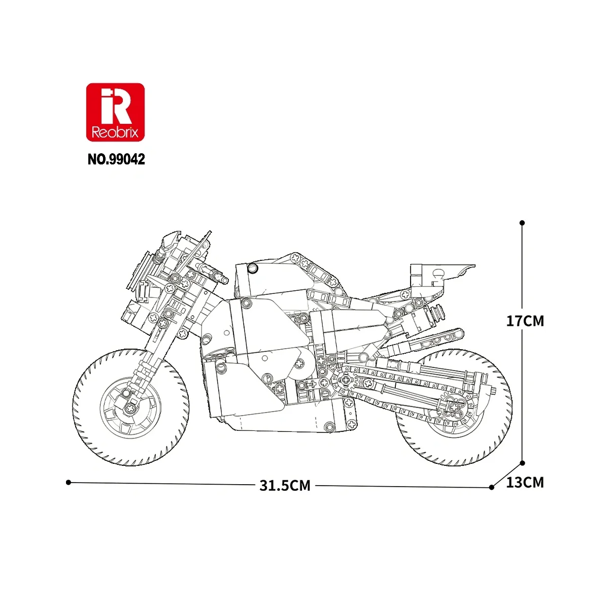 REOBRIX 99042 Sport-Rennmotorrad Moto League - Konstruktionsspielzeug mit 911 Teilen 4 REOBRIX 99042 Sport-Rennmotorrad Moto League - Konstruktionsspielzeug mit 911 Teilen – Bild 4