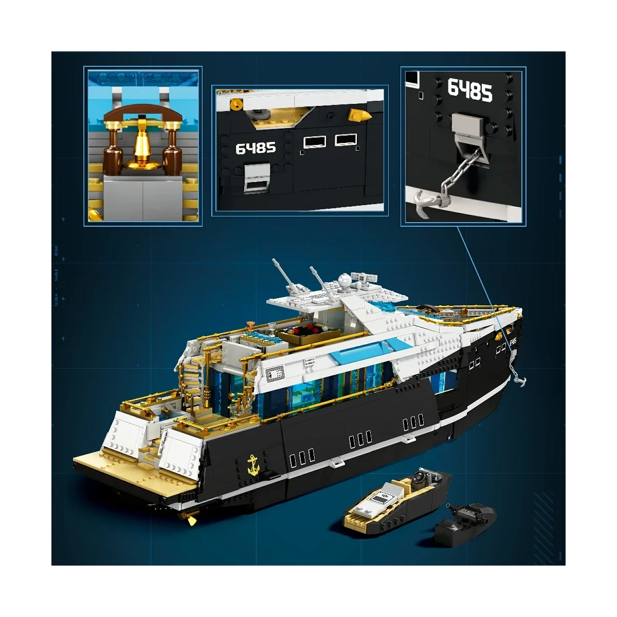 REOBRIX 66106 Luxus-Yacht Konstruktionsspielzeug (4457 Teile) 3 REOBRIX 66106 Luxus-Yacht Konstruktionsspielzeug (4457 Teile) – Bild 3