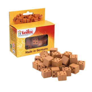 teifoc 906701 Ziegelstein halb - 30 Stück - Mini Ziegelsteine