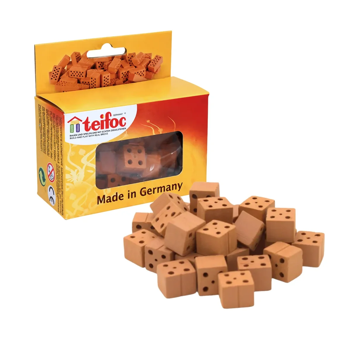 teifoc 906701 Ziegelstein halb - 30 Stück - Mini Ziegelsteine 1 teifoc 906701 Ziegelstein halb - 30 Stück - Mini Ziegelsteine