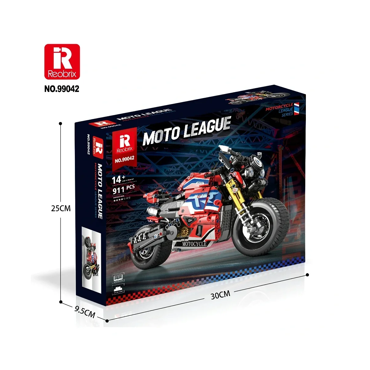 REOBRIX 99042 Sport-Rennmotorrad Moto League - Konstruktionsspielzeug mit 911 Teilen 1 REOBRIX 99042 Sport-Rennmotorrad Moto League - Konstruktionsspielzeug mit 911 Teilen