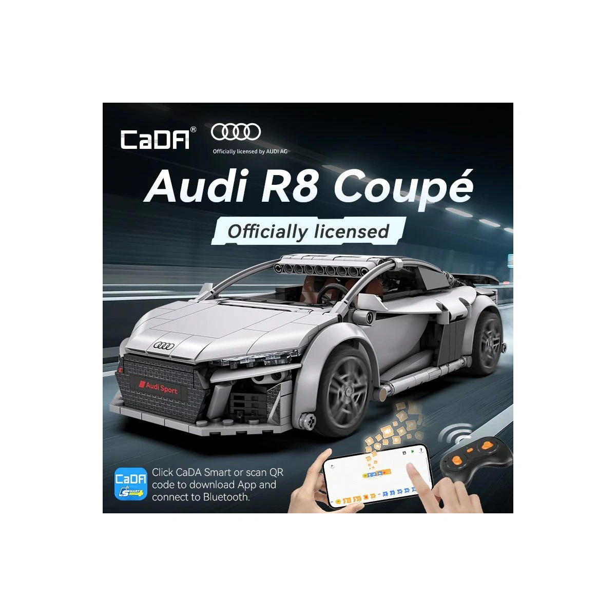 C57012W Audi R8 Baustein-Modell im Maßstab 1:14 575 Teile 6 C57012W Audi R8 Baustein-Modell im Maßstab 1:14 575 Teile – Bild 6