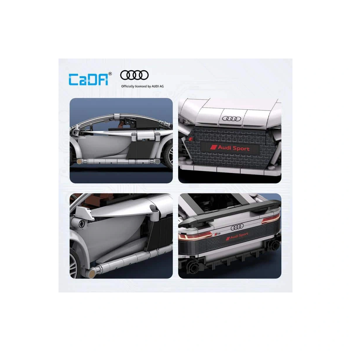 C57012W Audi R8 Baustein-Modell im Maßstab 1:14 575 Teile 7 C57012W Audi R8 Baustein-Modell im Maßstab 1:14 575 Teile – Bild 7