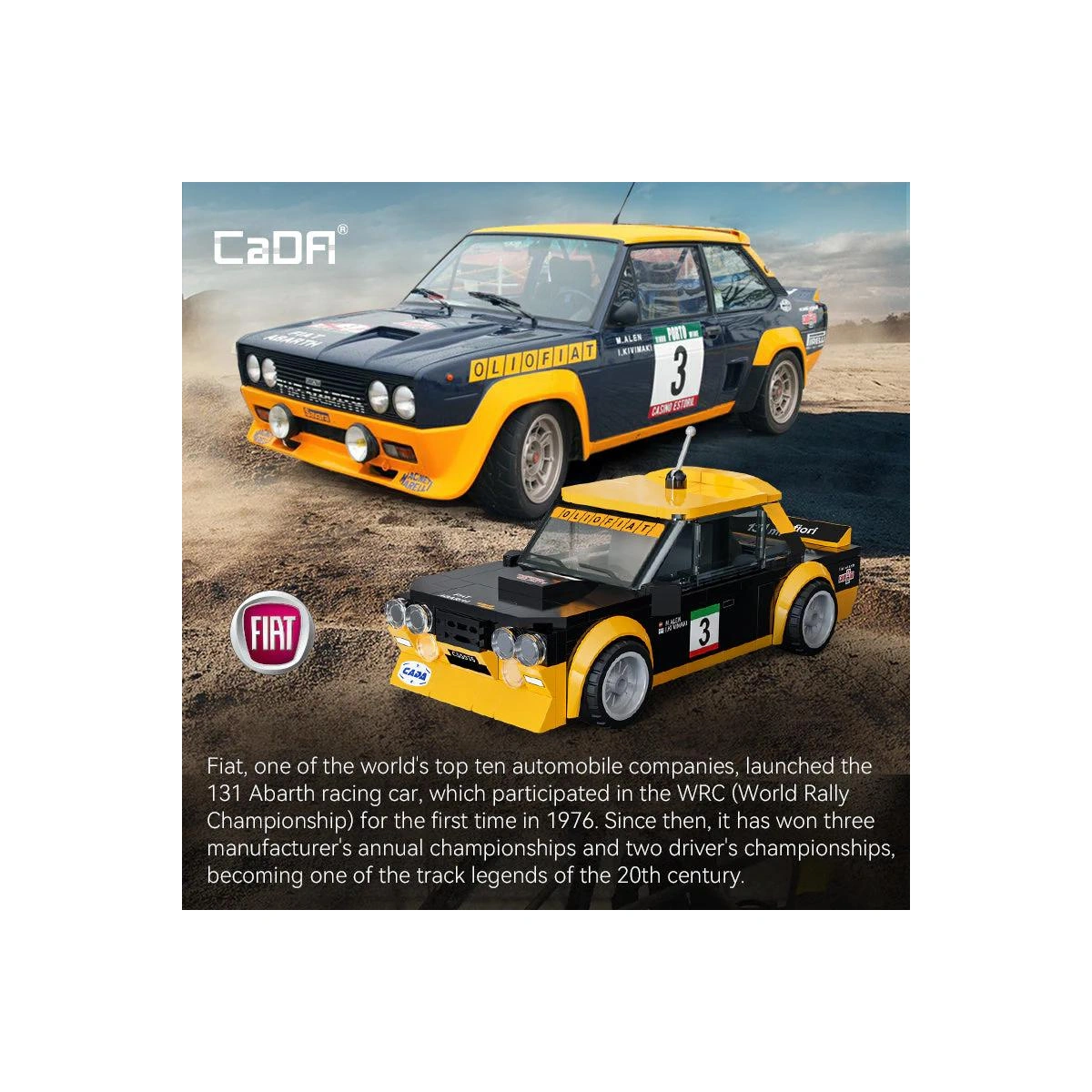 C55035W Fiat 131 Abarth Rennwagen Bausatz 1:24 254 Teile – Bild 3