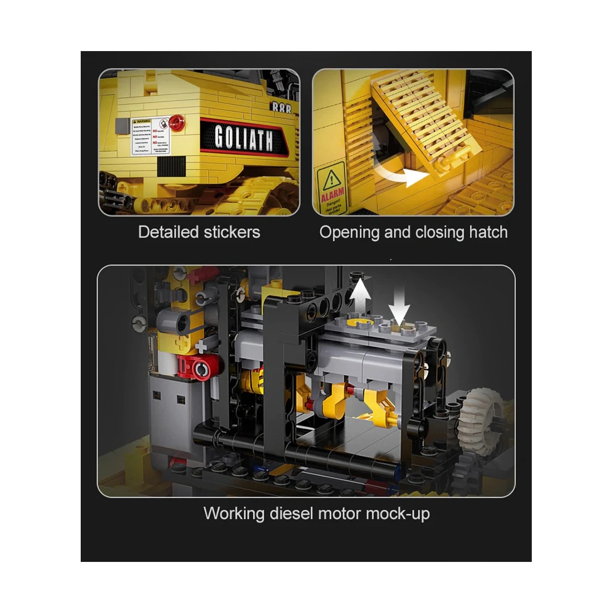 CaDA C61056W Goliath Bulldozer 1:16 2826 Teile – Bild 2