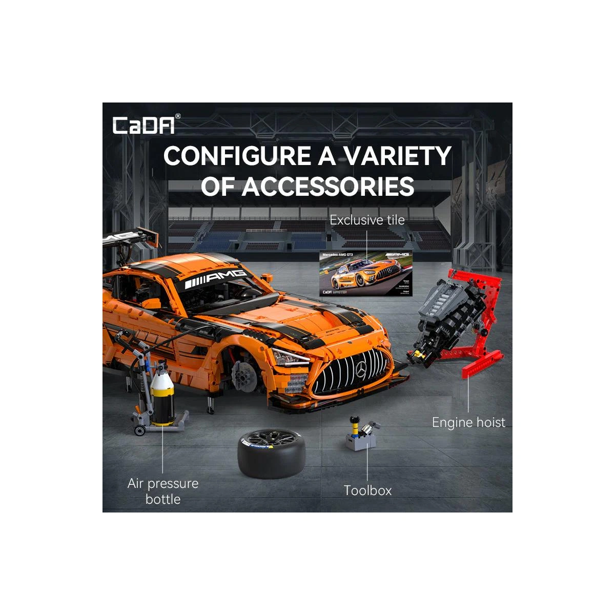 C64008W Mercedes AMG GT3 Rennwagen im Maßstab 1:8 5466 Teile 4 C64008W Mercedes AMG GT3 Rennwagen im Maßstab 1:8 5466 Teile – Bild 4