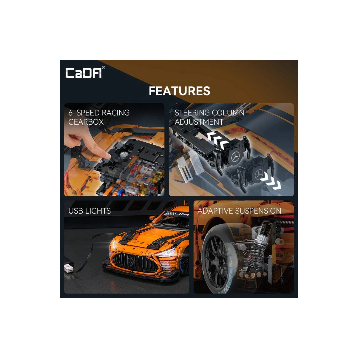 C64008W Mercedes AMG GT3 Rennwagen im Maßstab 1:8 5466 Teile 8 C64008W Mercedes AMG GT3 Rennwagen im Maßstab 1:8 5466 Teile – Bild 8