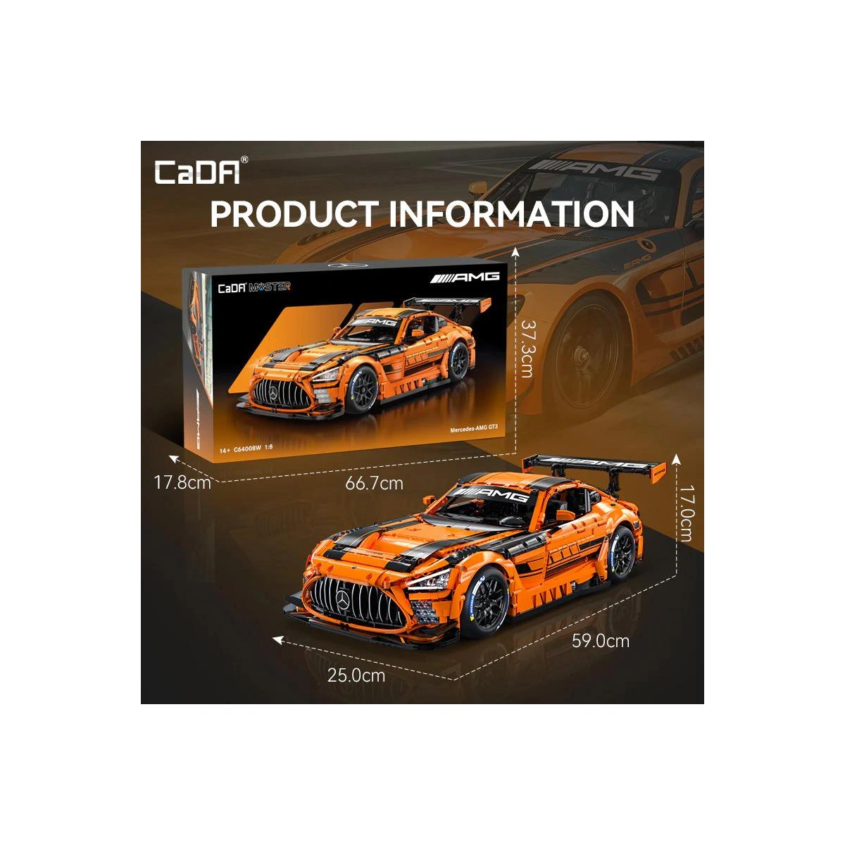 C64008W Mercedes AMG GT3 Rennwagen im Maßstab 1:8 5466 Teile 9 C64008W Mercedes AMG GT3 Rennwagen im Maßstab 1:8 5466 Teile – Bild 9