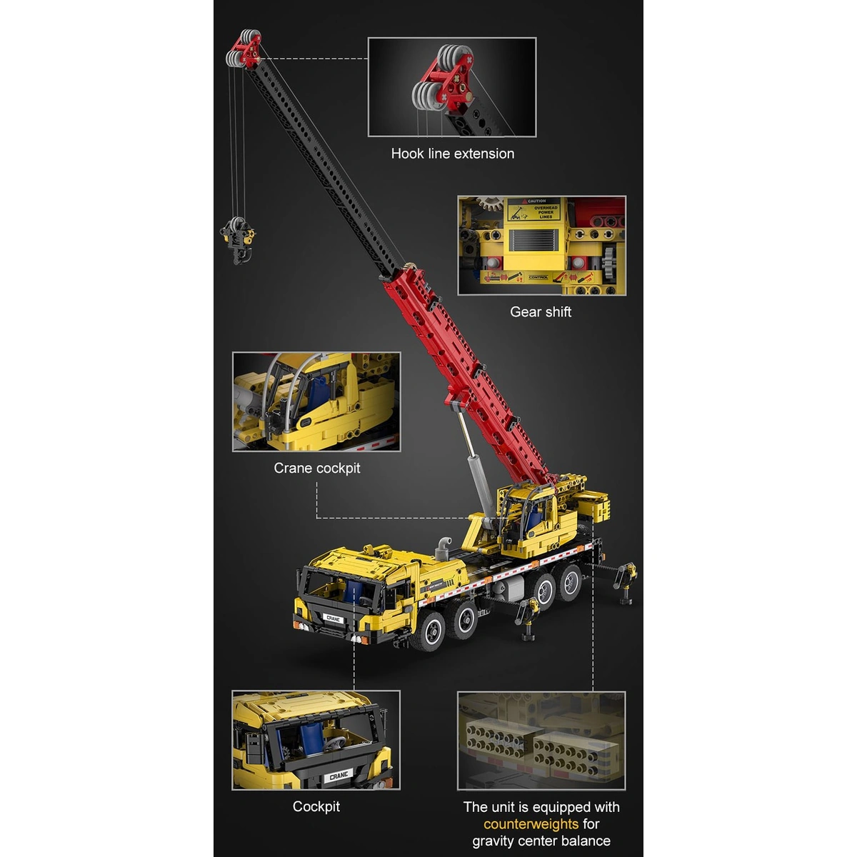 CaDA C61081W Mobiler Kran 1:20 1831 Teile – Bild 2