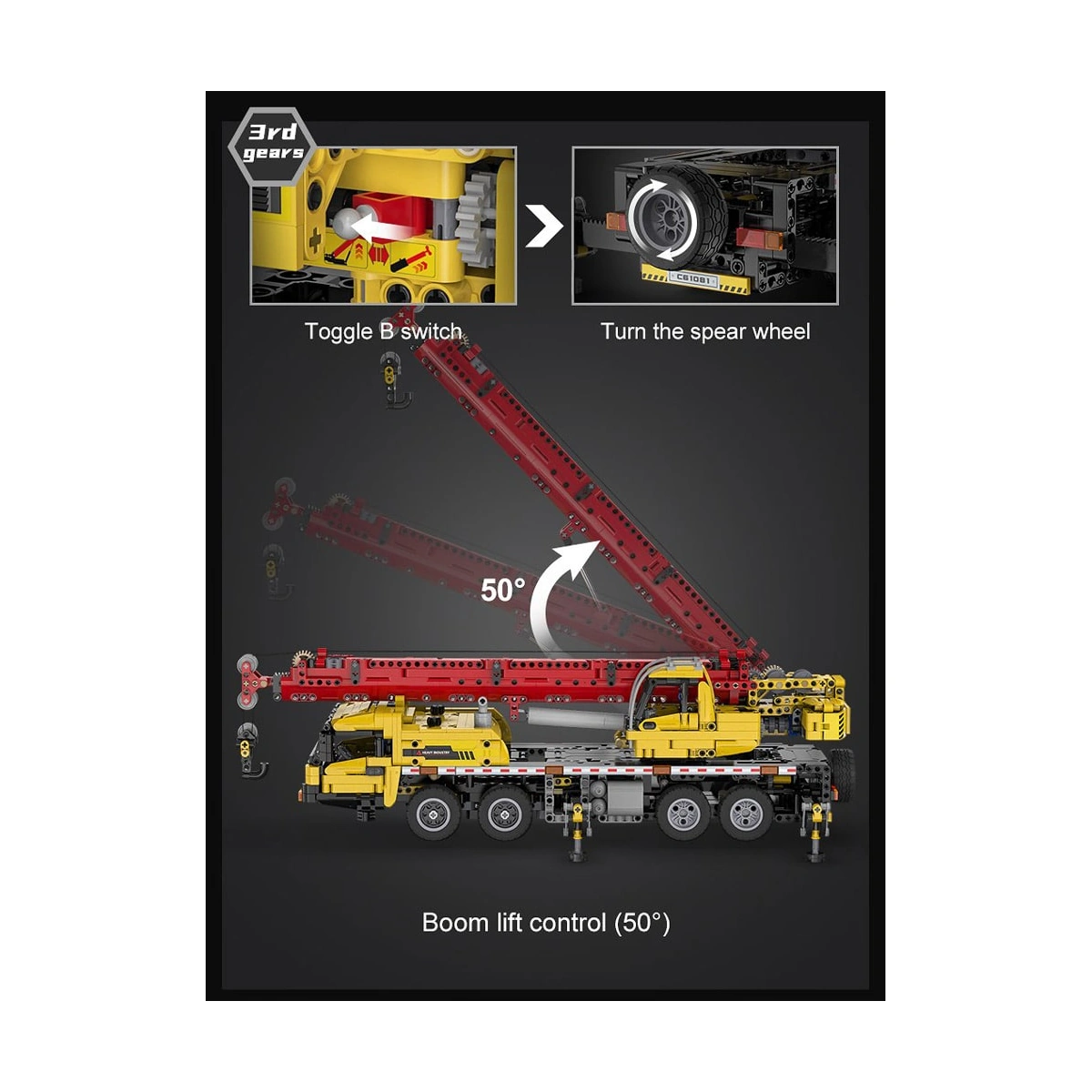 CaDA C61081W Mobiler Kran 1:20 1831 Teile – Bild 6