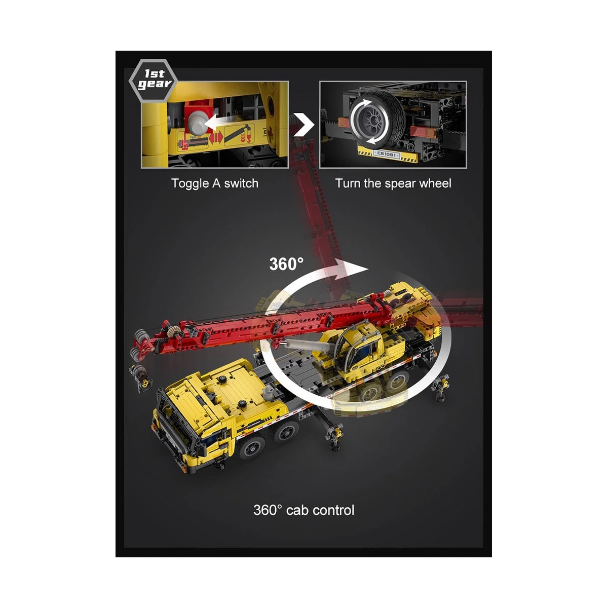 CaDA C61081W Mobiler Kran 1:20 1831 Teile – Bild 7