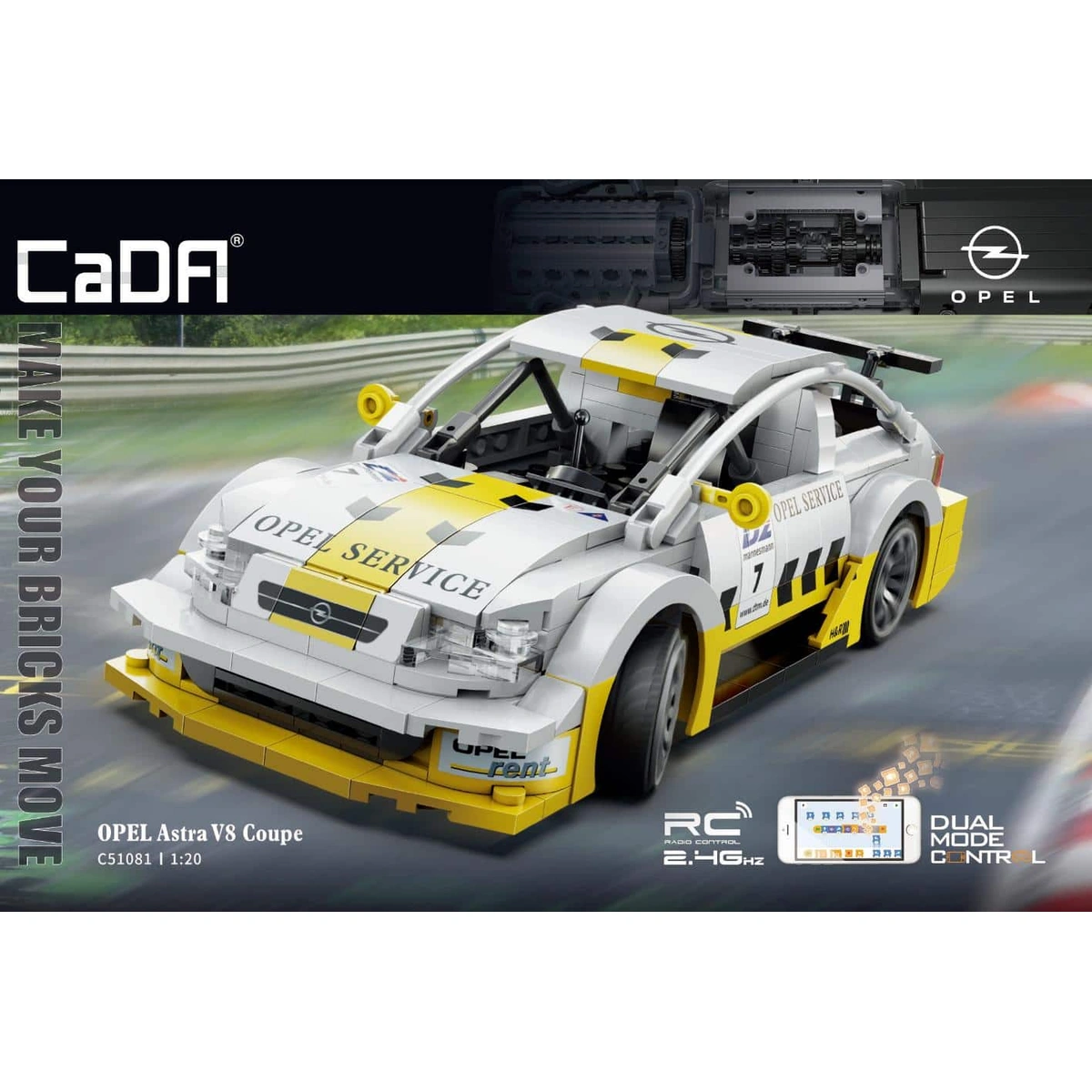 C51081W Opel Astra V8 Coupe Rennwagen Modellbausatz 330 Teile – Bild 2