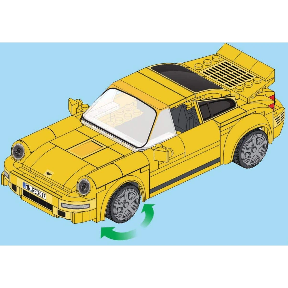 C51079W Bausatz Sportwagen Yellow Bird 235 Teile 2 C51079W Bausatz Sportwagen Yellow Bird 235 Teile – Bild 2