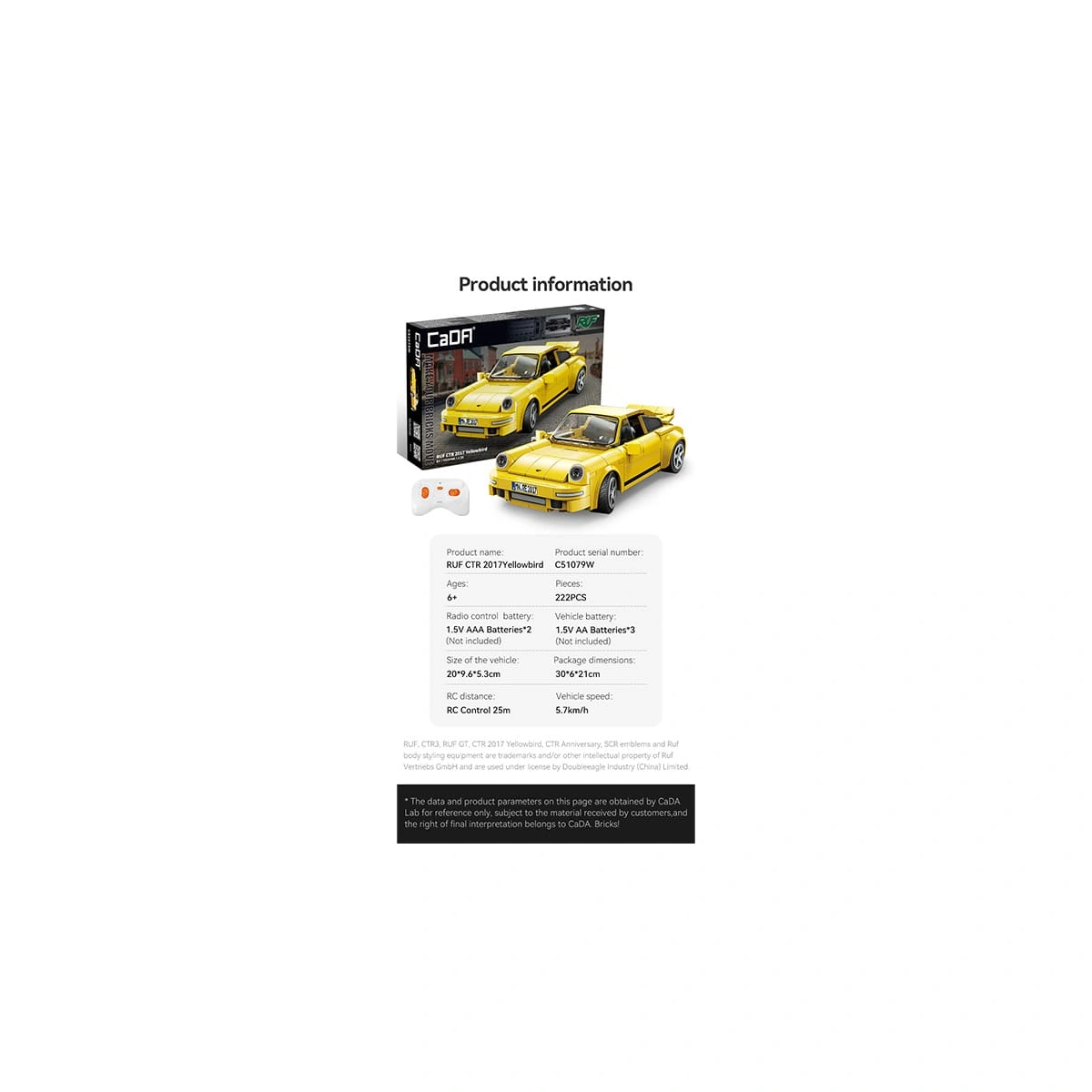 C51079W Bausatz Sportwagen Yellow Bird 235 Teile 16 C51079W Bausatz Sportwagen Yellow Bird 235 Teile – Bild 16