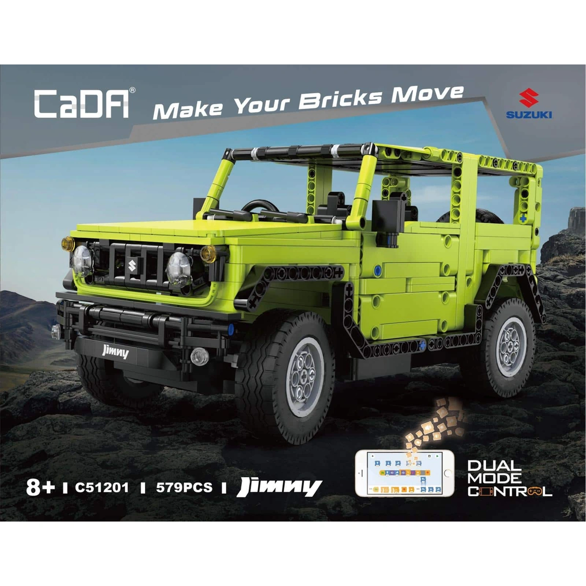 CaDA C51201W Suzuki Jimny Bausatz 1:12 579 Teile – Bild 2