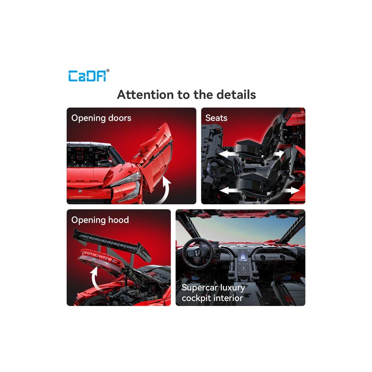 C64011W Supercar Bausatz im Maßstab 1:8 3671 Teile – Bild 7