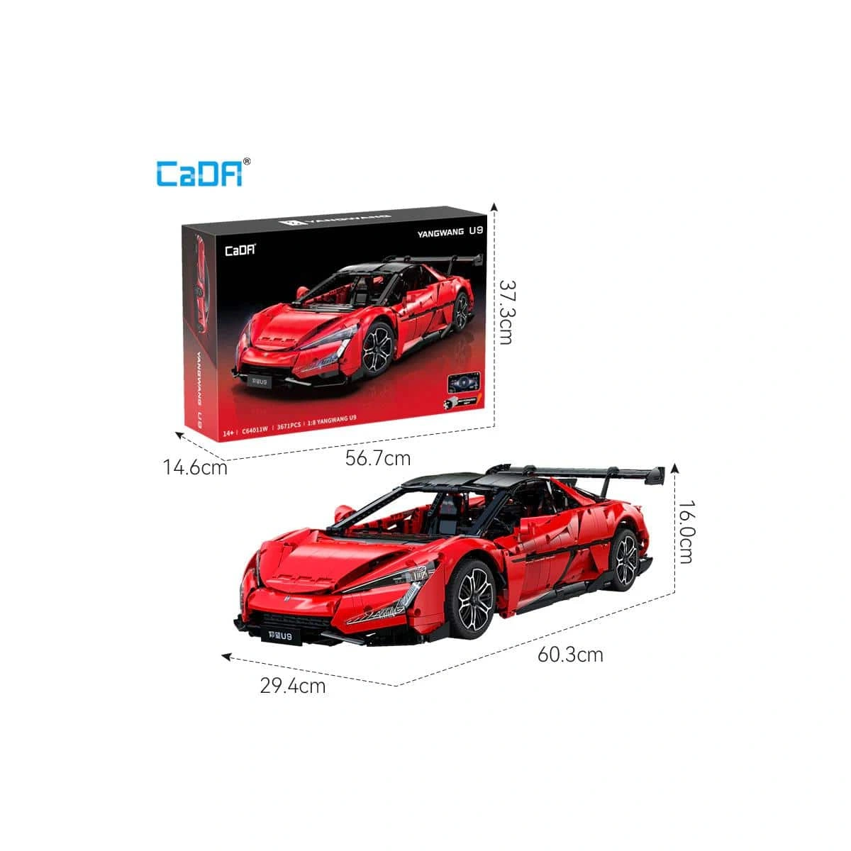 C64011W Supercar Bausatz im Maßstab 1:8 3671 Teile – Bild 13