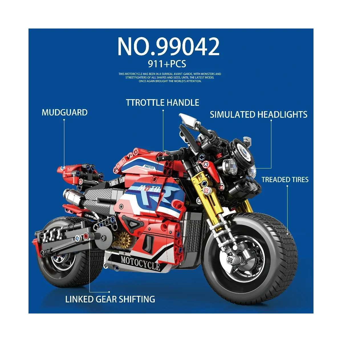 REOBRIX 99042 Sport-Rennmotorrad Moto League - Konstruktionsspielzeug mit 911 Teilen 5 REOBRIX 99042 Sport-Rennmotorrad Moto League - Konstruktionsspielzeug mit 911 Teilen – Bild 5