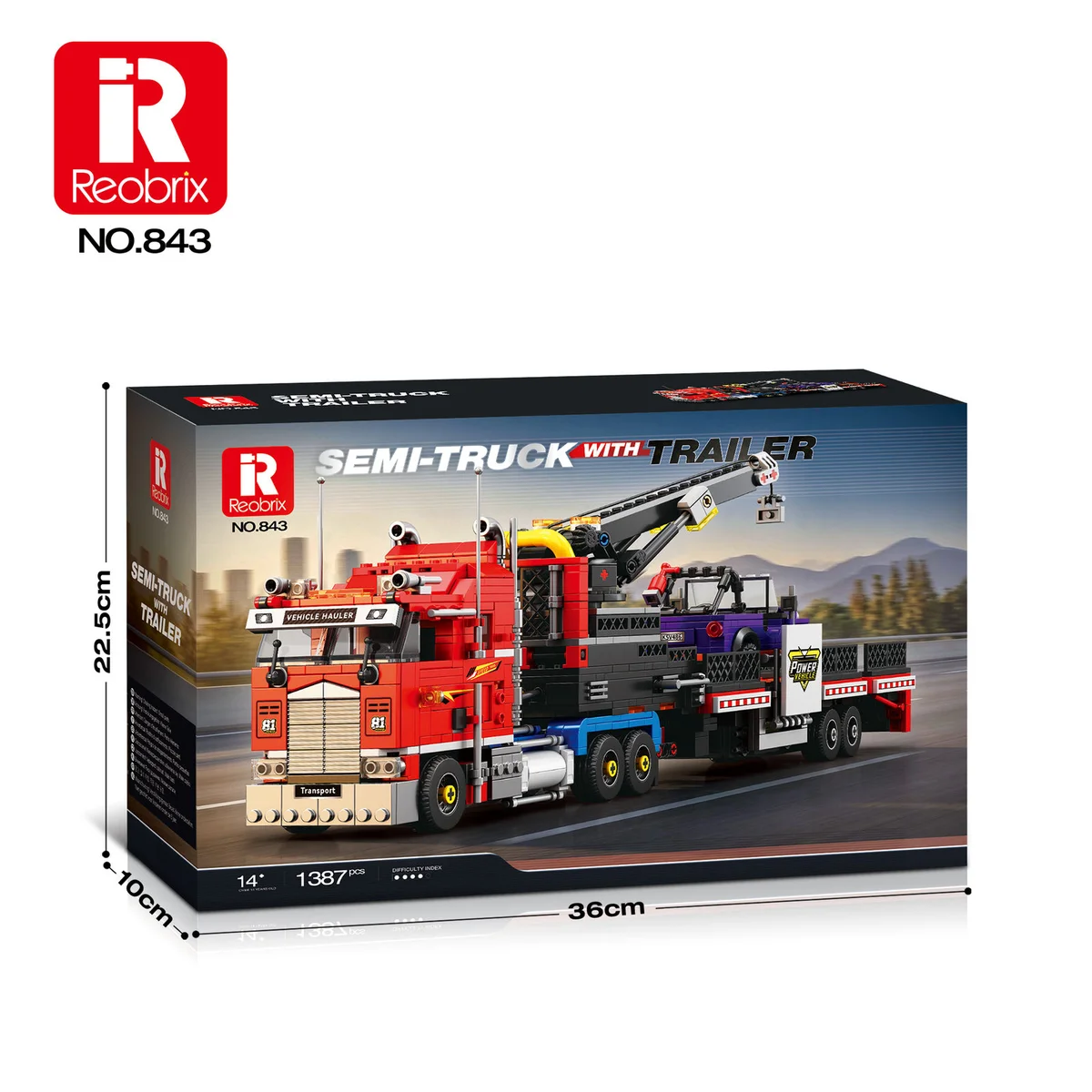 Klocki REOBRIX 843 Ciężarówka z naczepą (1387 elementów) 3 Klocki REOBRIX 843 Ciężarówka z naczepą (1387 elementów) – Bild 3