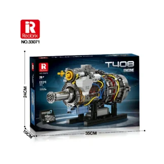 REOBRIX 33071 Flugzeugmotor T408 - Konstruktionsset mit 1324 Teilen und Elektromotor