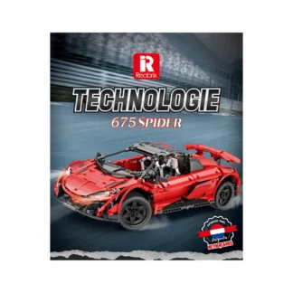 Reobrix 11002-D Ferngesteuerter Supersportwagen mit elektrischem Verdeck Klemmbaustein Set