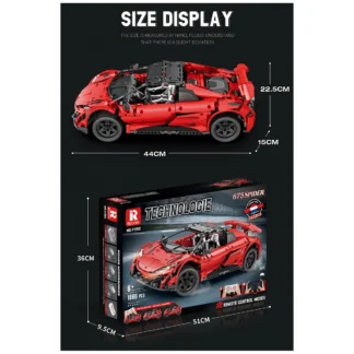 Reobrix 11003-D Ferngesteuerter Sportwagen mit elektrischem Verdeck Klemmbaustein Set