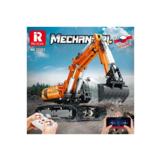 Reobrix 22003 Ferngesteuerter Technik-Bagger mit LED-Beleuchtung 1106 Teile Klemmbaustein Set