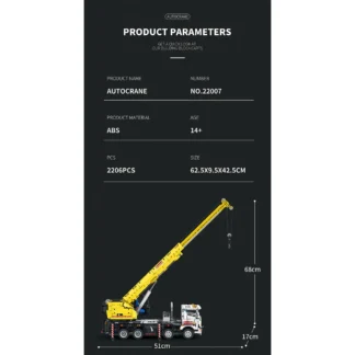 Reobrix 22007 Ferngesteuerter Autokran 2206 Teile Klemmbaustein Set