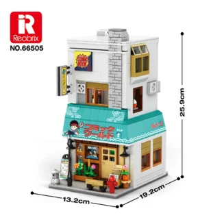 REOBRIX Buchhandlung Bauset mit 1157 Teilen Klemmbaustein Set