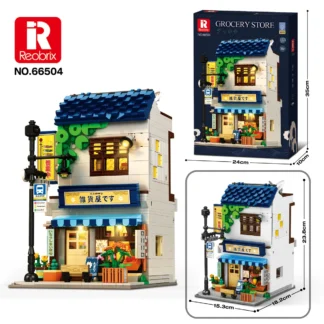 REOBRIX 66504 Lebensmittelladen Bausteine Set 1272 Teile