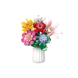 woma W11540 Blumenstrauß Bauset mit 6 Blumen Klemmbaustein Set