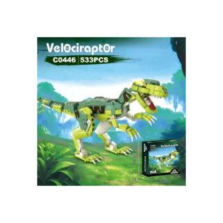 woma WC0446 Velociraptor Dinosaurier Bauset Klemmbaustein Set