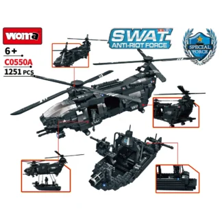 woma WC0550A SWAT Helikopter Hawk Lufttransport Klemmbaustein Set